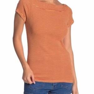 Free People Ahoy Striped Boatneck Blouse Large